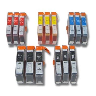 vhbw 15x cartouches compatible pour HP Photosmart B010A, 7520 imprimante - Set cyan, magenta, jaune, noir, photo noir avec puce - Publicité vhbw 15x cartouches compatible pour HP Photosmart B010A, 7520 imprimante - Set cyan, magenta, jaune, noir, photo noir avec puce - Publicité
