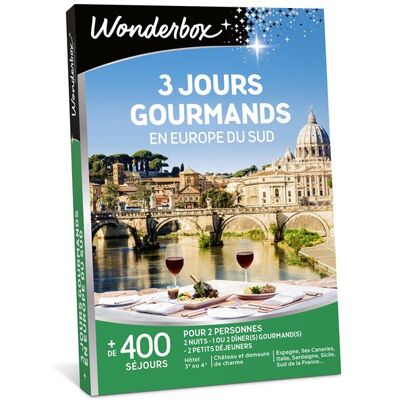 Coffret cadeau Wonderbox 3 jours gourmands en Europe du Sud - Publicité Coffret cadeau Wonderbox 3 jours gourmands en Europe du Sud - Publicité
