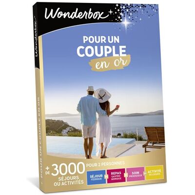 Coffret cadeau Wonderbox Pour un couple en Or - Publicité Coffret cadeau Wonderbox Pour un couple en Or - Publicité