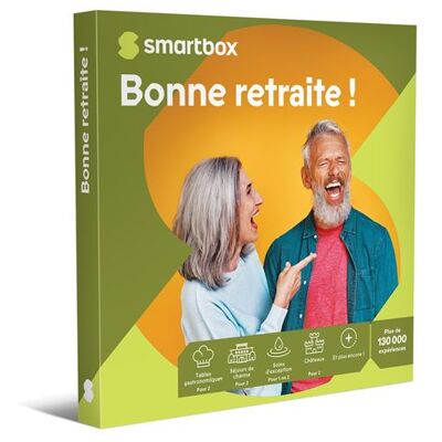 Coffret cadeau SmartBox Bonne retraite - Publicité Coffret cadeau SmartBox Bonne retraite - Publicité