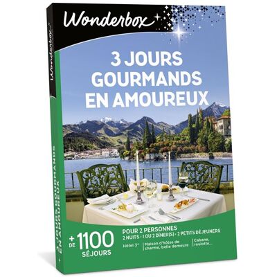 Coffret cadeau Wonderbox 3 jours gourmands en amoureux Edition 2025 - Publicité Coffret cadeau Wonderbox 3 jours gourmands en amoureux Edition 2025 - Publicité