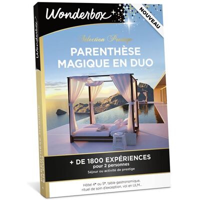 Coffret cadeau Wonderbox Parenthèse magique en duo Sélection Prestige - Publicité Coffret cadeau Wonderbox Parenthèse magique en duo Sélection Prestige - Publicité