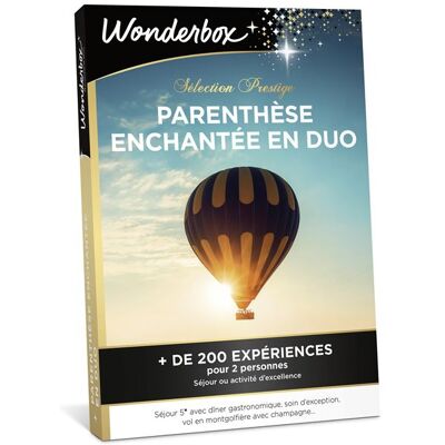 Coffret cadeau Wonderbox Parenthèse enchantée en duo Sélection Prestige - Publicité Coffret cadeau Wonderbox Parenthèse enchantée en duo Sélection Prestige - Publicité