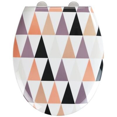 Wenko - Abattant WC design Pyramide - Abaissement automatique - Duroplast - Blanc - Flowery Blanc - Publicité Wenko - Abattant WC design Pyramide - Abaissement automatique - Duroplast - Blanc - Flowery Blanc - Publicité
