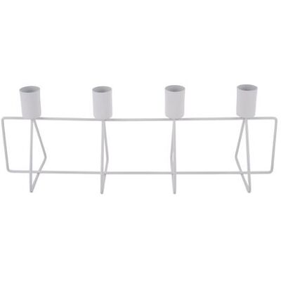 Present Time - Bougeoir design métal Row - L. 40 cm - Blanc - Row Blanc - Publicité Present Time - Bougeoir design métal Row - L. 40 cm - Blanc - Row Blanc - Publicité