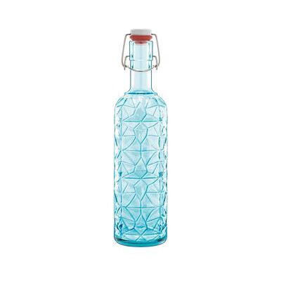 Bormioli Rocco bouteille en verre bleue avec fermeture à clip - 1050ml - Publicité Bormioli Rocco bouteille en verre bleue avec fermeture à clip - 1050ml - Publicité