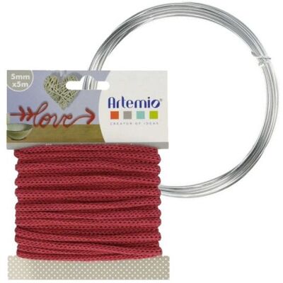 Artemio Fil à tricotin rouge 5 mm x 5 m + fil d'aluminium Rouge - Publicité Artemio Fil à tricotin rouge 5 mm x 5 m + fil d'aluminium Rouge - Publicité