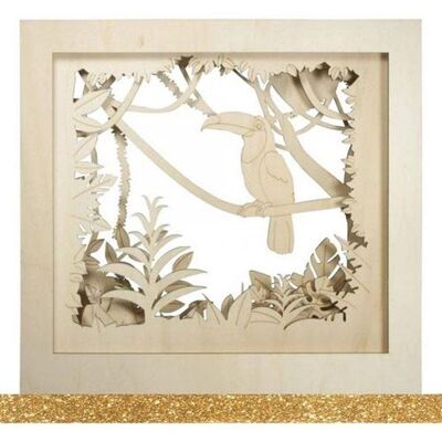 Cadre en bois 3D Rayher Tukan - 53x53x14.5 cm + Washi Tape doré - Publicité Cadre en bois 3D Rayher Tukan - 53x53x14.5 cm + Washi Tape doré - Publicité