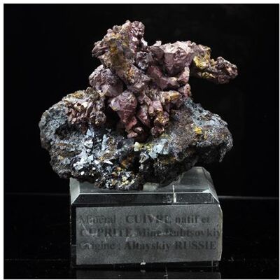 Non communiqué CUIVRE NATIF + CUPRITE en provenance de RUSSIE, Rubtsovskoe Cu-Zn-Pb deposit, Rudnyi Altai - Minéraux naturels de collection - 904.0 ct - Certificat d'Authenticité Inclus 54 x 45 x 42 mm - Publicité Non communiqué CUIVRE NATIF + CUPRITE en provenance de RUSSIE, Rubtsovskoe Cu-Zn-Pb deposit, Rudnyi Altai - Minéraux naturels de collection - 904.0 ct - Certificat d'Authenticité Inclus 54 x 45 x 42 mm - Publicité