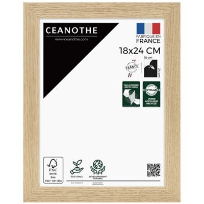 Non communiqué Cadre Photo 18x24 cm CEANOTHE en Bois de Chêne Massif FSC Format Petit Souvenir Décoration et A5 Décoration Murale Modèle TARA Verre acrylique Incassable Fabriqué en France Bois brut - Publicité Non communiqué Cadre Photo 18x24 cm CEANOTHE en Bois de Chêne Massif FSC Format Petit Souvenir Décoration et A5 Décoration Murale Modèle TARA Verre acrylique Incassable Fabriqué en France Bois brut - Publicité