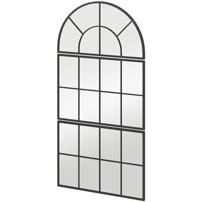 Non communiqué Miroir mural style verrière ensemble de 3 pièces métal noir verre Noir - Publicité Non communiqué Miroir mural style verrière ensemble de 3 pièces métal noir verre Noir - Publicité
