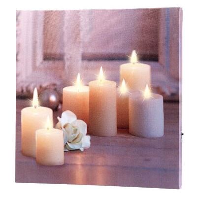 Infactory : Tableau lumineux à LED lumière vacillante Rose et bougies 30 x 30 cm Rose - Publicité Infactory : Tableau lumineux à LED lumière vacillante Rose et bougies 30 x 30 cm Rose - Publicité
