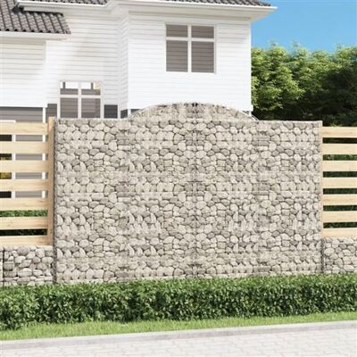 vidaXL Paniers de gabions à arc 5 pcs 300x30x200/220 cm Fer galvanisé - Publicité vidaXL Paniers de gabions à arc 5 pcs 300x30x200/220 cm Fer galvanisé - Publicité