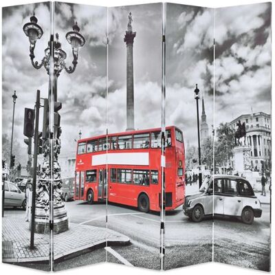 vidaXL Kamerscherm inklapbaar Londen bus 200x170 cm zwart en wit245875 - Publicité vidaXL Kamerscherm inklapbaar Londen bus 200x170 cm zwart en wit245875 - Publicité