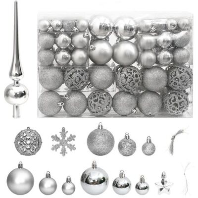 Ensemble de Boules de Noël Argenté vidaXL - Incassables, Divers Styles - Publicité Ensemble de Boules de Noël Argenté vidaXL - Incassables, Divers Styles - Publicité