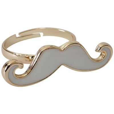 Bague moustache blanche Multicolore - Publicité Bague moustache blanche Multicolore - Publicité