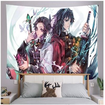 Non communiqué Tapisserie murale en polyester Demon Slayer décorations pour la maison – 130*150cm (Kanae Kochō et Giyū Tomioka) - Publicité Non communiqué Tapisserie murale en polyester Demon Slayer décorations pour la maison – 130*150cm (Kanae Kochō et Giyū Tomioka) - Publicité