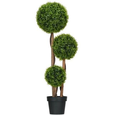 Non communiqué Buis artificiel topiaire artificielle 3 boules H. 110 cm pot inclus - Publicité Non communiqué Buis artificiel topiaire artificielle 3 boules H. 110 cm pot inclus - Publicité