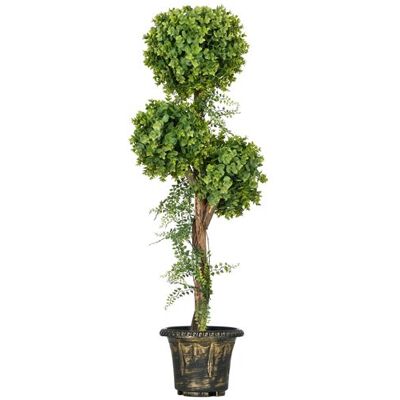 Non communiqué Buis artificiel topiaire artificielle 3 boules H. 115 cm pot style antique inclus - Publicité Non communiqué Buis artificiel topiaire artificielle 3 boules H. 115 cm pot style antique inclus - Publicité