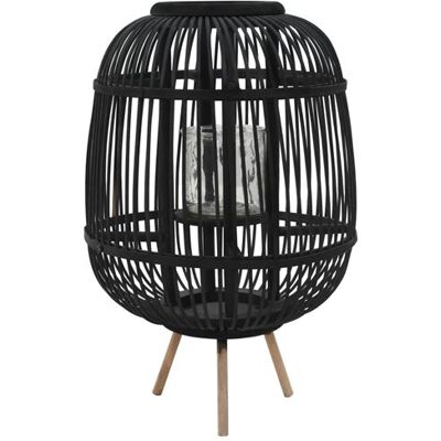 vidaXL Bougeoir dur pieds Bambou Noir Noir - Publicité vidaXL Bougeoir dur pieds Bambou Noir Noir - Publicité