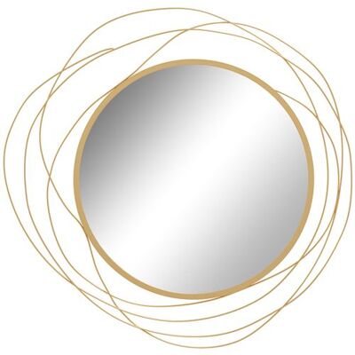 Non communiqué Miroir rond design moderne Ø 65 cm métal filaire doré - Publicité Non communiqué Miroir rond design moderne Ø 65 cm métal filaire doré - Publicité