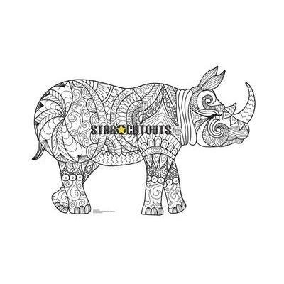Générique STAR CUTOUTS Figurine en carton à colorier - Mandala Rhinoceros - 93 cm Blanc - Publicité Générique STAR CUTOUTS Figurine en carton à colorier - Mandala Rhinoceros - 93 cm Blanc - Publicité