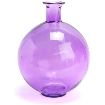 Vase Artémis Violet d'Amadeus - 25cm, Rond, Verre Recyclé - Publicité Vase Artémis Violet d'Amadeus - 25cm, Rond, Verre Recyclé - Publicité