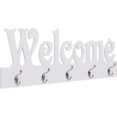 Porte-manteau mural blanc Welcome de vidaXL - Penderie murale - Publicité Porte-manteau mural blanc Welcome de vidaXL - Penderie murale - Publicité