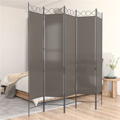 Non communiqué vidaXL Cloison de séparation 5 panneaux Anthracite 200x220 cm Tissu - Publicité Non communiqué vidaXL Cloison de séparation 5 panneaux Anthracite 200x220 cm Tissu - Publicité