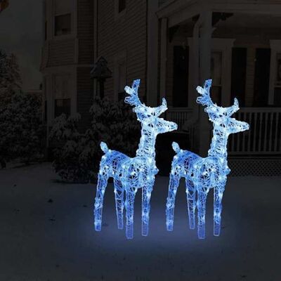 vidaXL Rennes de Noël 2 pcs Bleu 80 LEDs Acrylique - Éclairage de Renne de Noël - Publicité vidaXL Rennes de Noël 2 pcs Bleu 80 LEDs Acrylique - Éclairage de Renne de Noël - Publicité