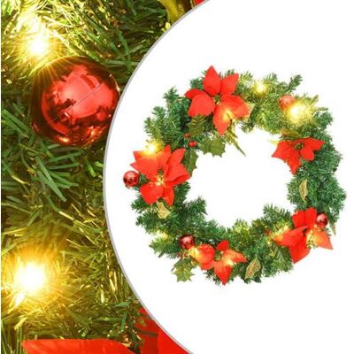 VIDAXL - Ghirlanda Natalizia con Luci led Verde 60 cm pvc Verde e rosso - Couronne de Noël - Publicité VIDAXL - Ghirlanda Natalizia con Luci led Verde 60 cm pvc Verde e rosso - Couronne de Noël - Publicité