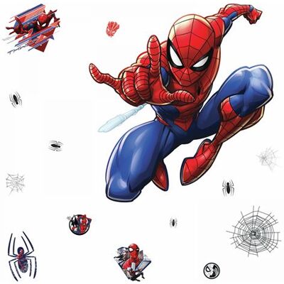 RoomMates stickers muraux xl Marvel Spider-Man vinyle 18 pièces Bleu - Publicité RoomMates stickers muraux xl Marvel Spider-Man vinyle 18 pièces Bleu - Publicité