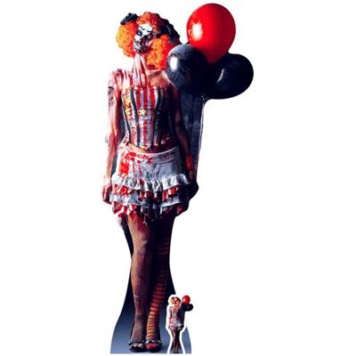 Générique STAR CUTOUTS Figurine en carton Femme Clown effrayante 178 cm Multicolors - Publicité Générique STAR CUTOUTS Figurine en carton Femme Clown effrayante 178 cm Multicolors - Publicité