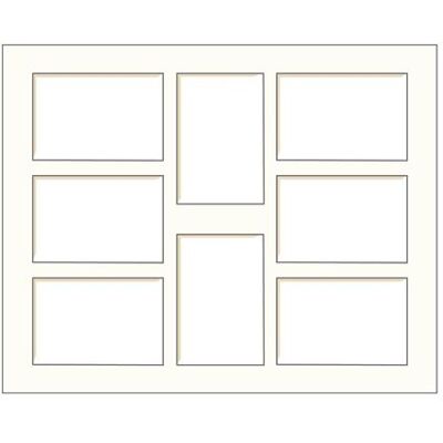 BRIO Passe-partout multivues blanc cassé 40x50 cm 8 ouvertures 10x15 cm CEANOTHE en carton - marque française Blanc - Publicité BRIO Passe-partout multivues blanc cassé 40x50 cm 8 ouvertures 10x15 cm CEANOTHE en carton - marque française Blanc - Publicité