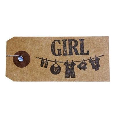 Artemio Etiquettes kraft + Tampon bois - Girl Marron - Publicité Artemio Etiquettes kraft + Tampon bois - Girl Marron - Publicité