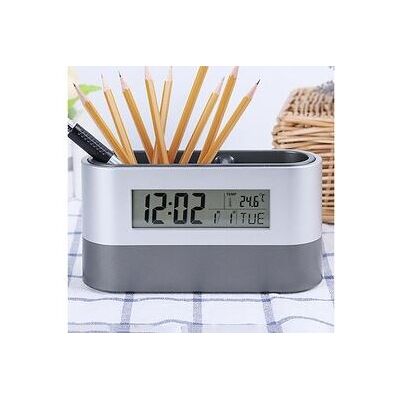 Non communiqué Multifonctionnel bureau à domicile numérique snooze réveil porte-stylo lcd horloge - multicolore Multicolore - Publicité Non communiqué Multifonctionnel bureau à domicile numérique snooze réveil porte-stylo lcd horloge - multicolore Multicolore - Publicité