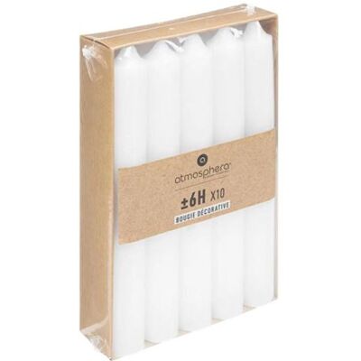 Non communiqué Comptoir de la Bougie - Lot de 10 Bougies Bâton Déco "Hugo" 16cm Blanc Blanc - Publicité Non communiqué Comptoir de la Bougie - Lot de 10 Bougies Bâton Déco "Hugo" 16cm Blanc Blanc - Publicité