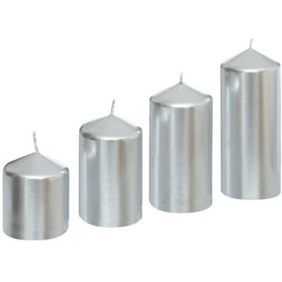 Non communiqué Atmosphera Créateur d'intérieur - Lot de 4 bougies de l'Avent "Satin" 12cm Argent Argent - Publicité Non communiqué Atmosphera Créateur d'intérieur - Lot de 4 bougies de l'Avent "Satin" 12cm Argent Argent - Publicité