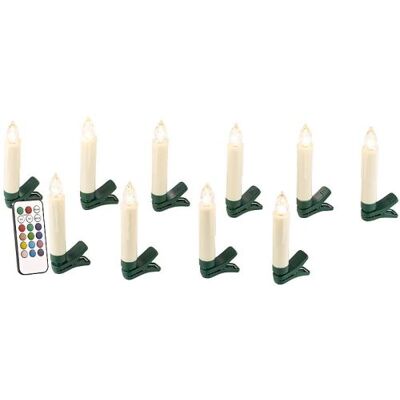 Lunartec Bougies à LED pour sapin de Noël avec télécommande infrarouge - x10 - blanc Blanc - Publicité Lunartec Bougies à LED pour sapin de Noël avec télécommande infrarouge - x10 - blanc Blanc - Publicité