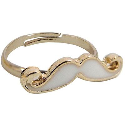 CBKREATION Petite Bague Moustache Blanche Multicolore - Publicité CBKREATION Petite Bague Moustache Blanche Multicolore - Publicité