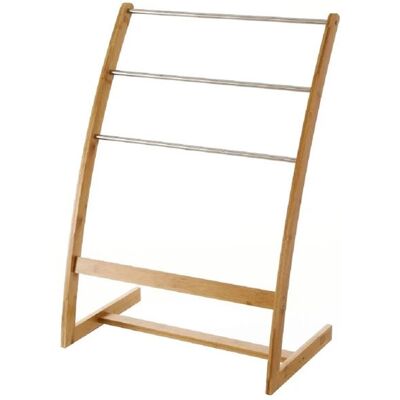 Non communiqué Porte serviettes de salle de bain en bambou / acier inoxydable coloris naturel - Longueur 57 x Profondeur 35 x Hauteur 81 cm -JUANIO- - Publicité Non communiqué Porte serviettes de salle de bain en bambou / acier inoxydable coloris naturel - Longueur 57 x Profondeur 35 x Hauteur 81 cm -JUANIO- - Publicité