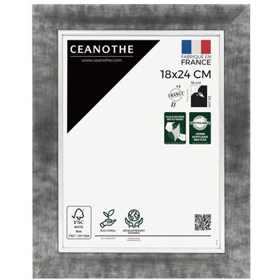 BRIO Cadre photo Hades acier 18x24 cm CEANOTHE en résine recyclée Verre acrylique Incassable - Fabriqué en France Gris - Publicité BRIO Cadre photo Hades acier 18x24 cm CEANOTHE en résine recyclée Verre acrylique Incassable - Fabriqué en France Gris - Publicité