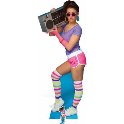 Star Cutouts Ltd SC1023 Fille de boîte à boombox néon - Découpe - Publicité Star Cutouts Ltd SC1023 Fille de boîte à boombox néon - Découpe - Publicité
