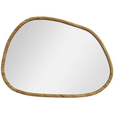 Non communiqué Miroir mural décoratif forme organique dim. 70L x 50H cm cadre bois de pin verni - Publicité Non communiqué Miroir mural décoratif forme organique dim. 70L x 50H cm cadre bois de pin verni - Publicité