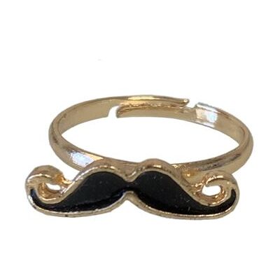 CBKREATION Petite Bague Moustache Noire - Anneau en métal, couleur émaillé - Taille ajustable Multicolore - Publicité CBKREATION Petite Bague Moustache Noire - Anneau en métal, couleur émaillé - Taille ajustable Multicolore - Publicité