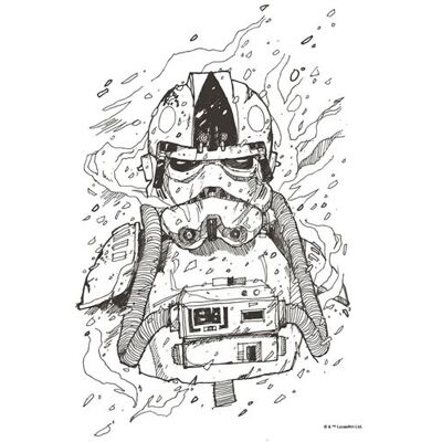 KOMAR Star Wars Pilot Drawing Murale - Bunt, 50x70cm - Publicité KOMAR Star Wars Pilot Drawing Murale - Bunt, 50x70cm - Publicité