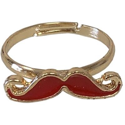 CBKREATION Petite Bague Moustache Rouge - Anneau en métal, couleur émaillé - Taille ajustable Multicolore - Publicité CBKREATION Petite Bague Moustache Rouge - Anneau en métal, couleur émaillé - Taille ajustable Multicolore - Publicité
