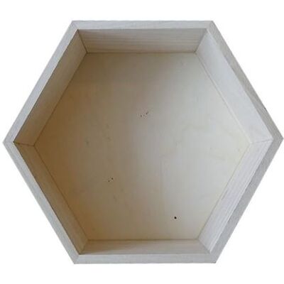 Étagère en bois hexagonale Artemio - Beige - 27 x 23,5 x 10 cm - Publicité Étagère en bois hexagonale Artemio - Beige - 27 x 23,5 x 10 cm - Publicité