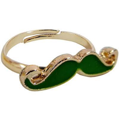 Petite Bague Moustache Verte Multicolore - Publicité Petite Bague Moustache Verte Multicolore - Publicité