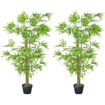 Non communiqué Outsunny Lot de 2 Bambous artificiels hauteur 1,5 m 644 feuilles denses réalistes pot inclus noir avec lichen vert - Publicité Non communiqué Outsunny Lot de 2 Bambous artificiels hauteur 1,5 m 644 feuilles denses réalistes pot inclus noir avec lichen vert - Publicité
